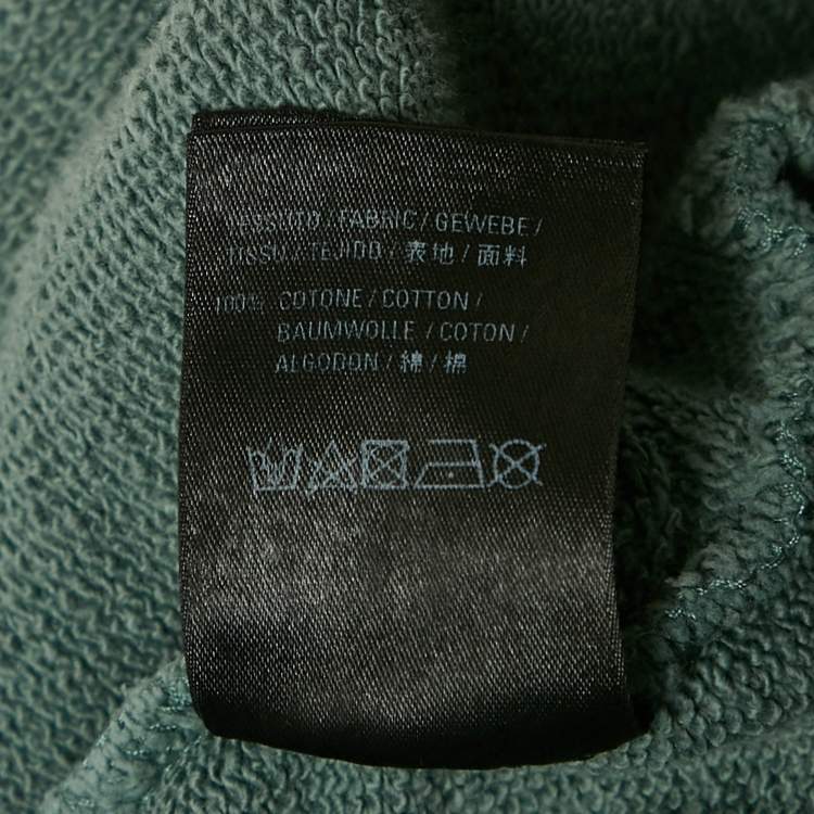 Pre Owned Balenciaga Blue Logo Print Cotton Knit Hoodie M