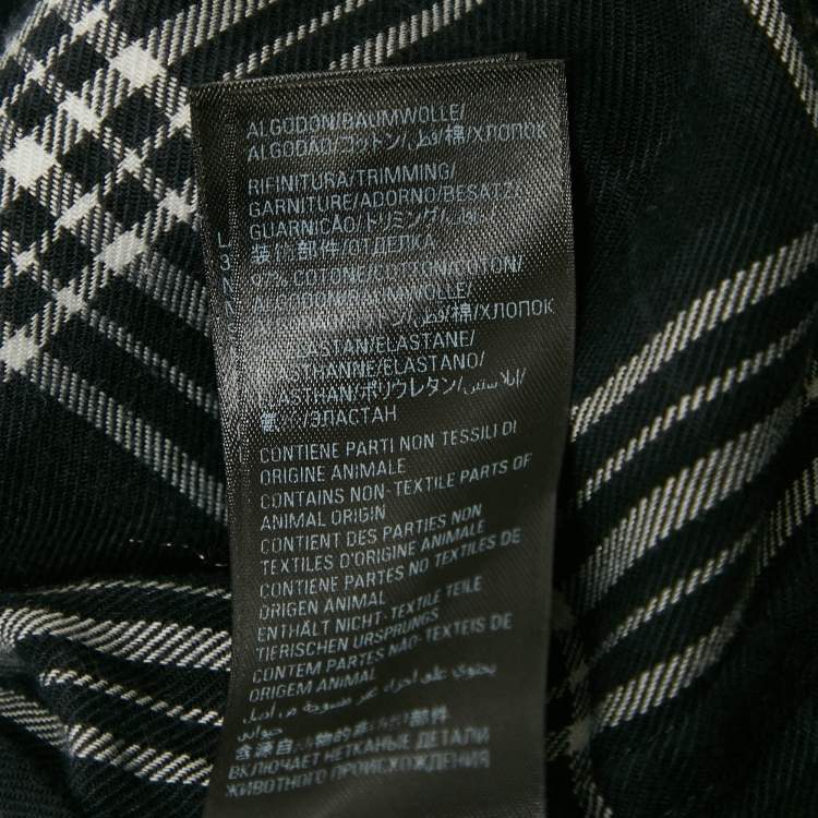 Pre Owned Balenciaga Black Checks Cotton Oversized Ttrompe L'œil Shirt M