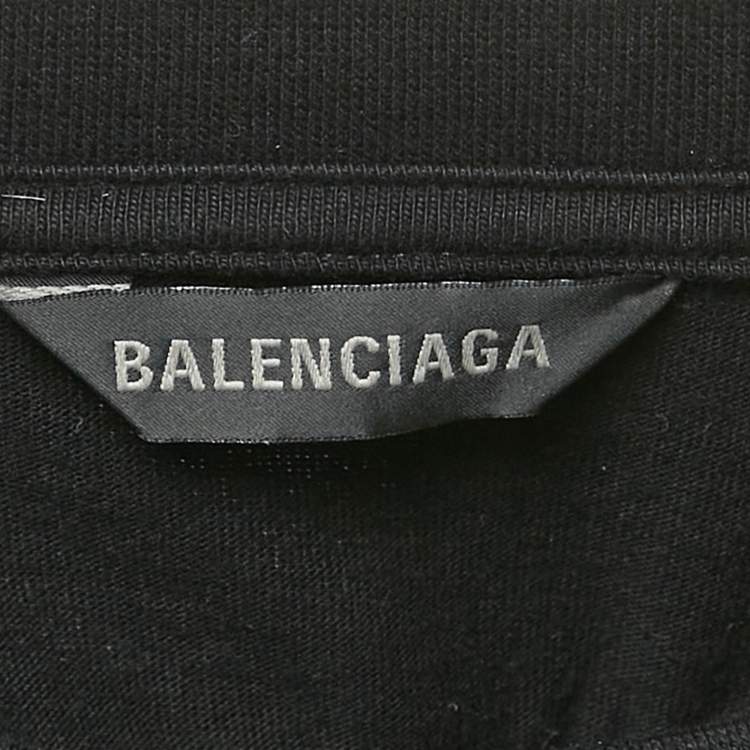 Pre Owned Balenciaga Black Checks Cotton Oversized Ttrompe L'œil Shirt M