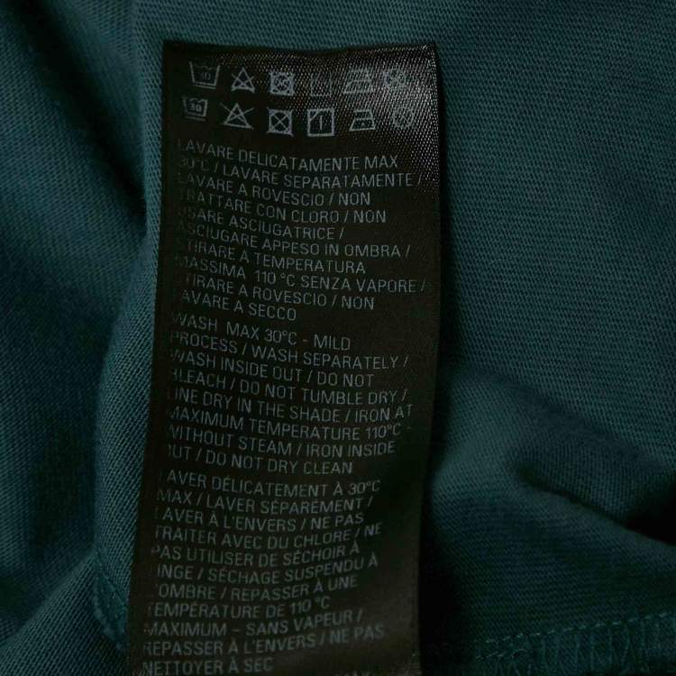 Pre Owned Balenciaga Blue Logo Embroidered Jersey Oversized T-Shirt M