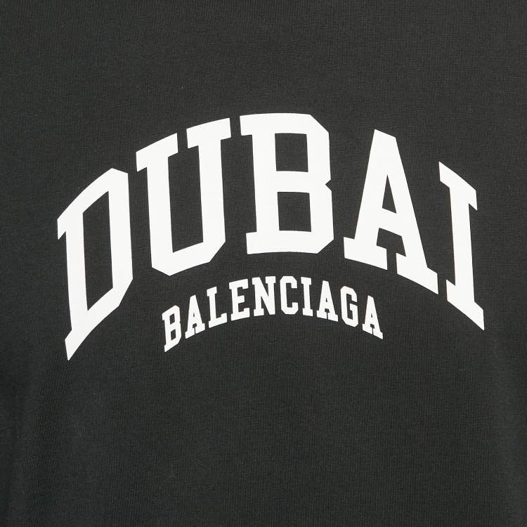 Pre Owned Balenciaga Limited Edition Black Dubai Print Jersey Crewneck T-Shirt M