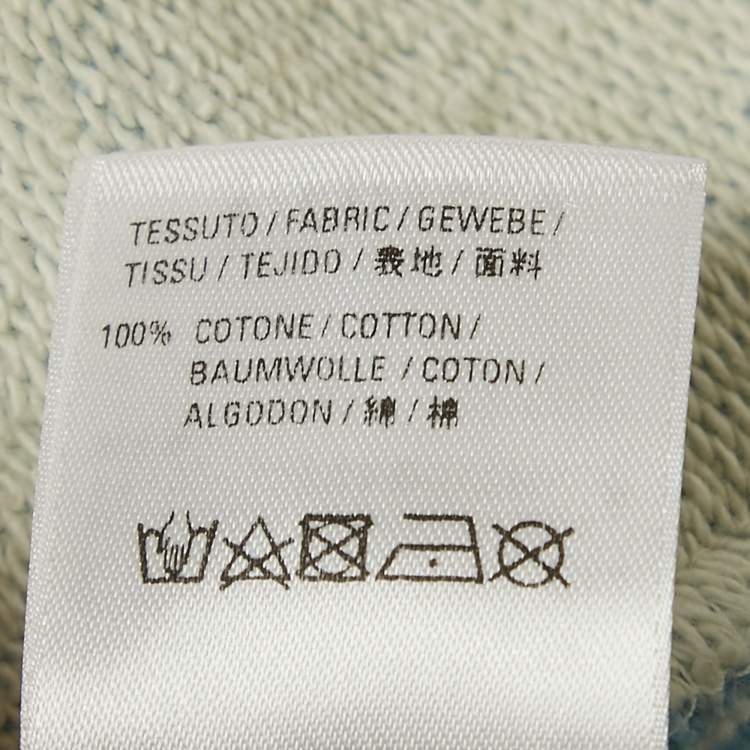 Pre Owned Balenciaga Blue Logo Print Cotton Hooded Sweatshirt S