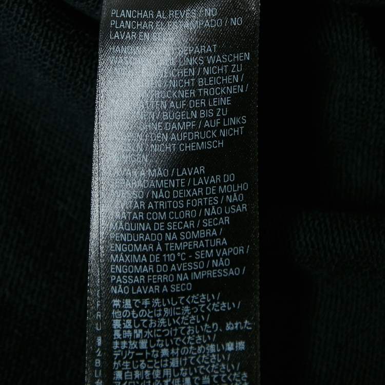 Pre Owned Balenciaga Black Washed Tape Type Logo Print Cotton Distressed Hoodie Sweatshirt S