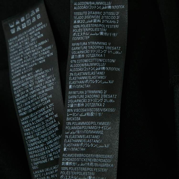 Pre Owned Balenciaga Black Logo Embroidery Cotton Knit Oversized Hoodie M