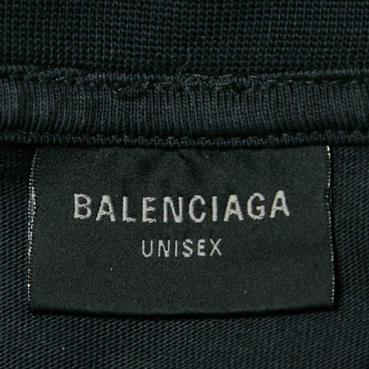 Pre Owned Balenciaga Unisex Green Checks Distressed Cotton T-shirt and Shirt L