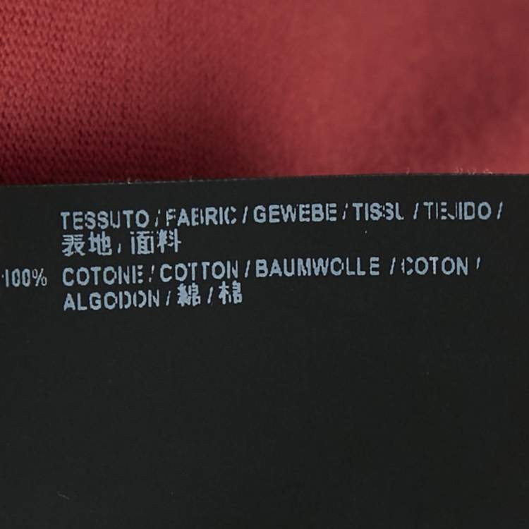Pre Owned Balenciaga Red Logo Print Cotton Knit Crew Neck T-Shirt XS