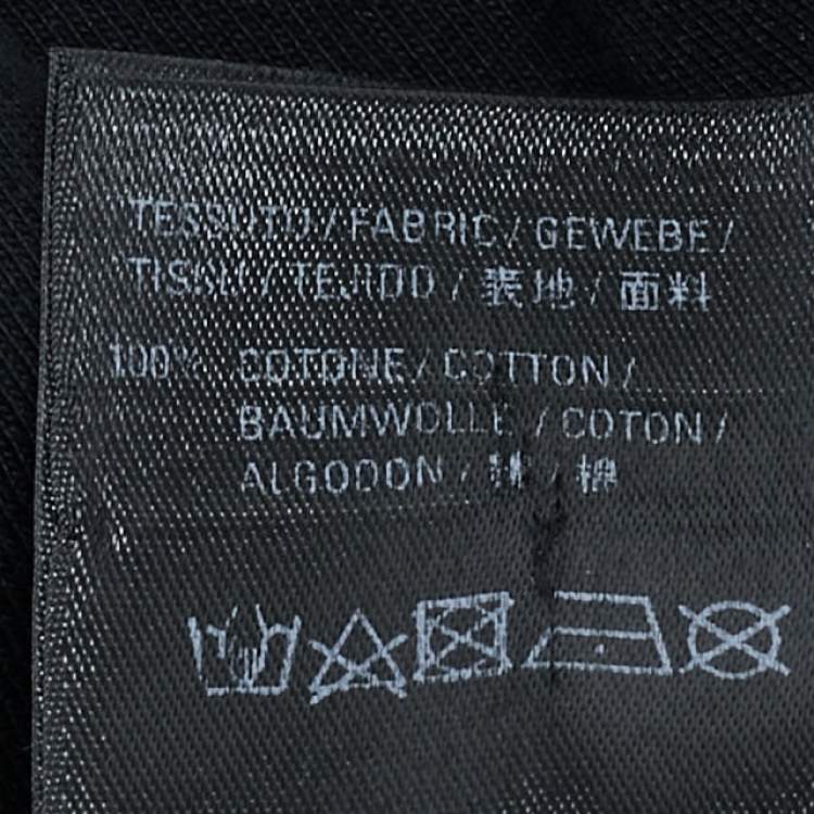 Pre Owned Balenciaga Black Logo Print Cotton Crew Neck T-Shirt S
