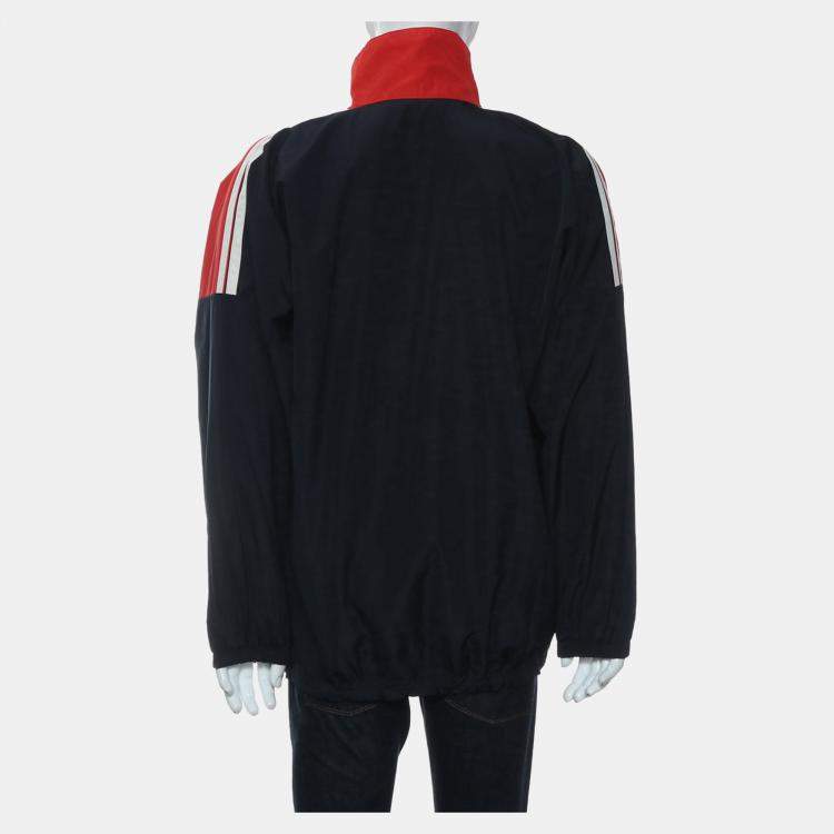Pre Owned Balenciaga Colorblock Logo Windbreaker Jacket EU 34