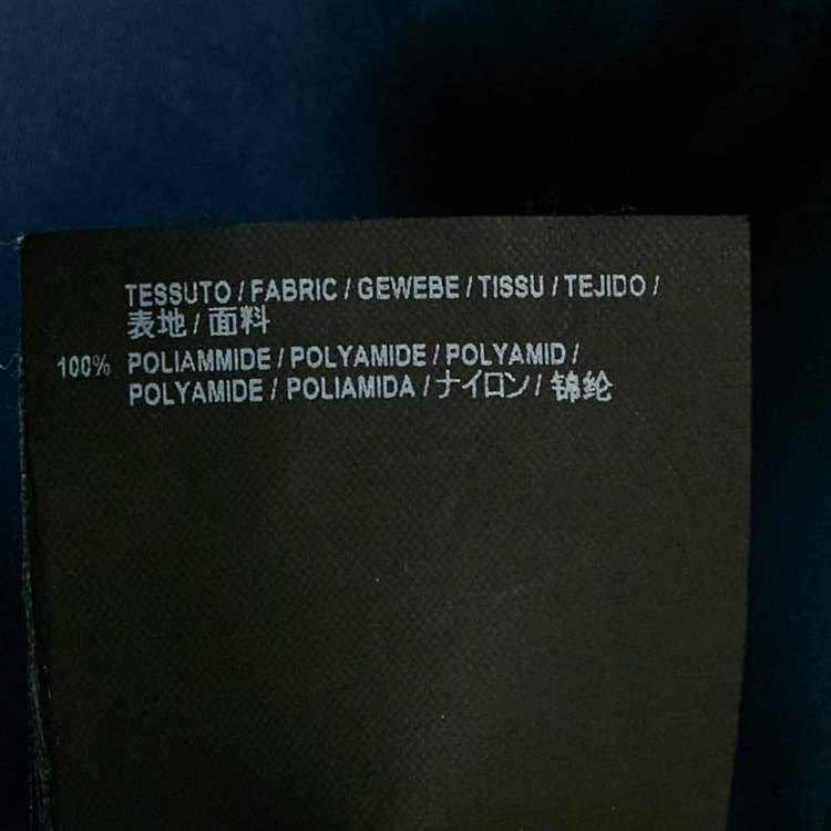 Pre Owned Balenciaga Navy Blue Logo Print Nylon Pants XS