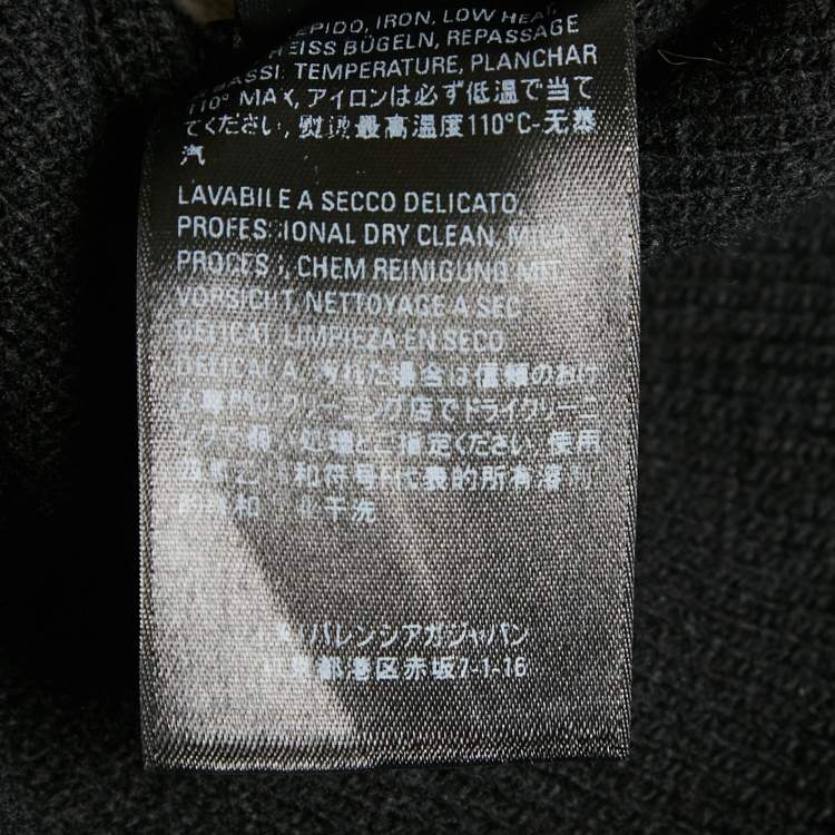 Pre Owned Balenciaga Black Athletes Rib Knit Crew Neck Sweatshirt XS