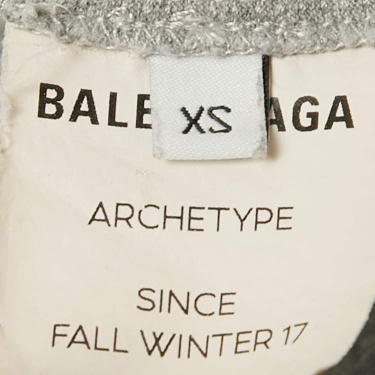 Pre Owned Balenciaga Grey Campaign Logo Print Jersey T-Shirt XS