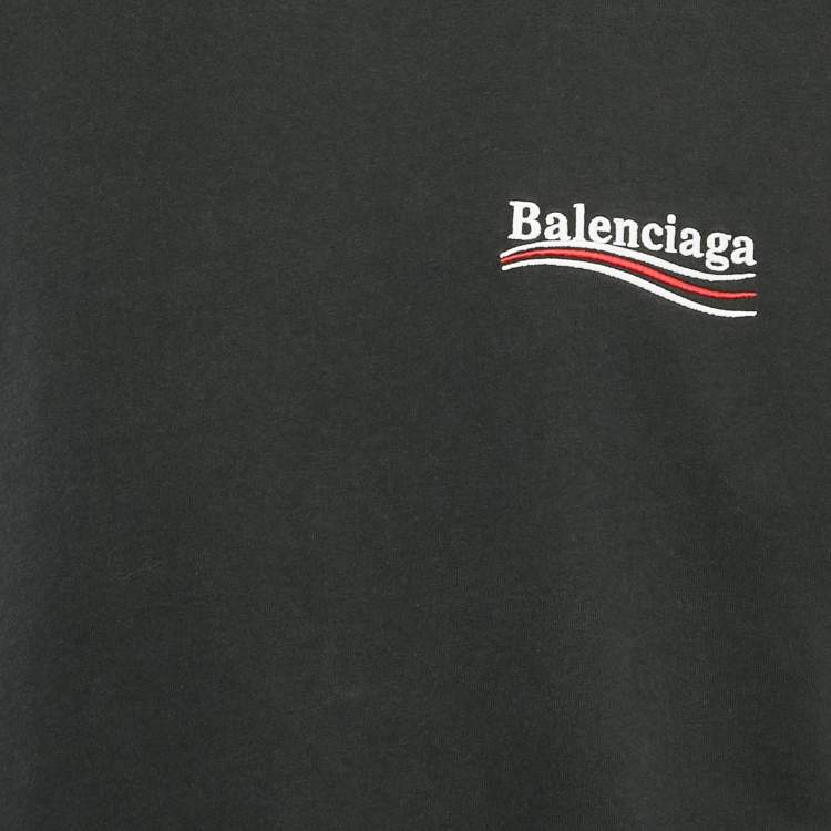Pre Owned Balenciaga Unisex Black Distressed Jersey Campaign Oversized T-Shirt XXS