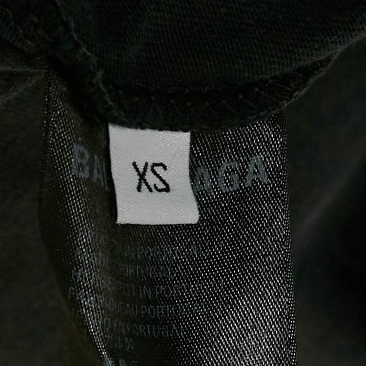 Pre Owned Balenciaga Grey Logo Embroidered Jersey T-Shirt XS