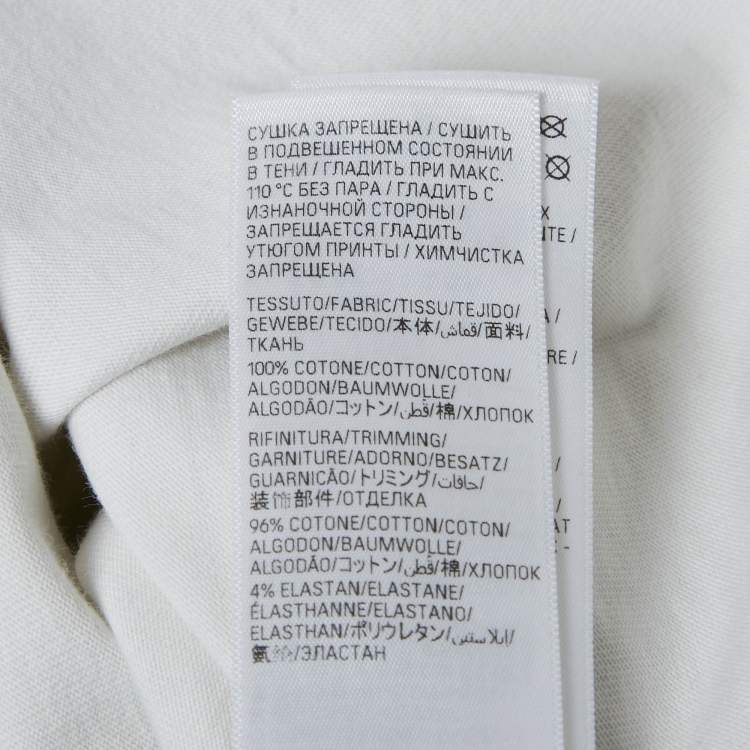 Pre Owned Balenciaga Off White Logo Print Jersey Crew Neck T-Shirt M