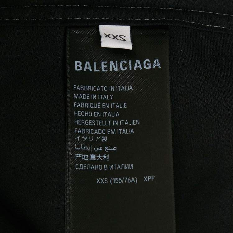 Pre Owned Balenciaga Unisex Black Cotton Gabardine Oversized Shirt XXS