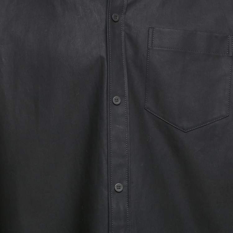 Pre Owned Balenciaga Unisex Black Cotton Gabardine Oversized Shirt XXS