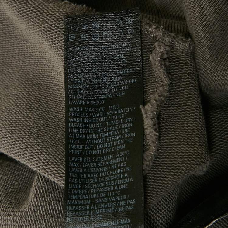Pre Owned Balenciaga Grade-Robe Grey Printed Cotton Oversized Hoodie L