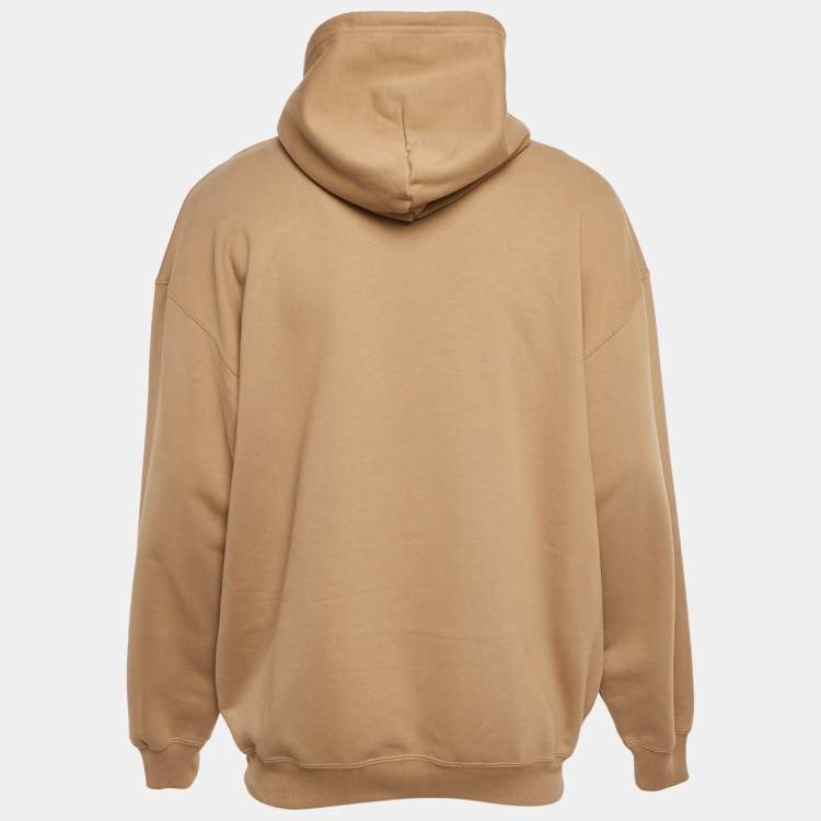 Pre Owned Balenciaga Brown  Cotton Oversized Hoodie M