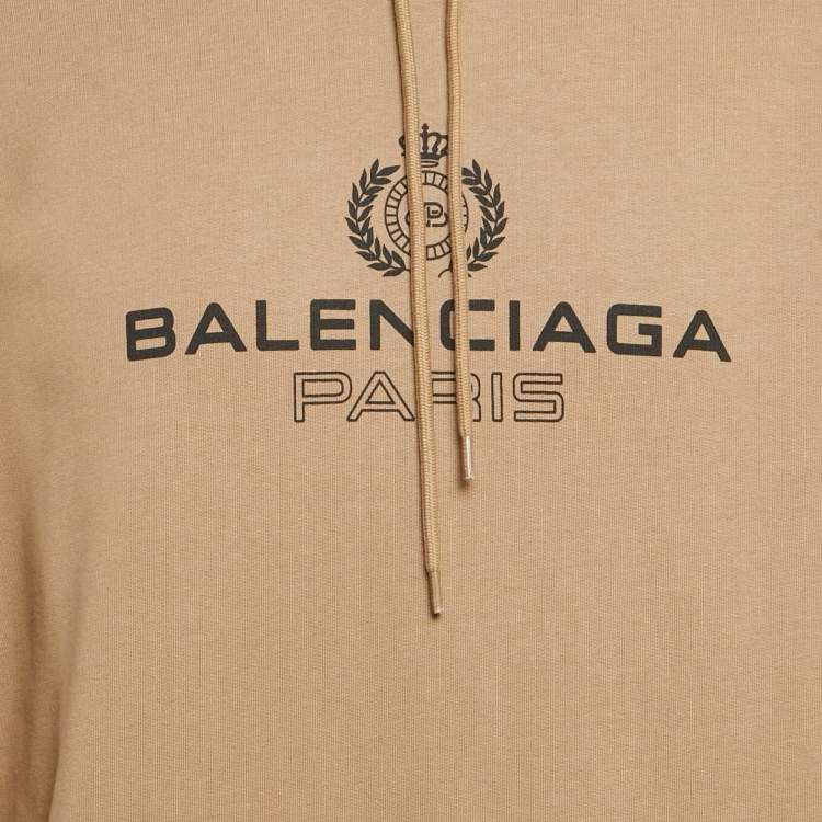 Pre Owned Balenciaga Brown  Cotton Oversized Hoodie M