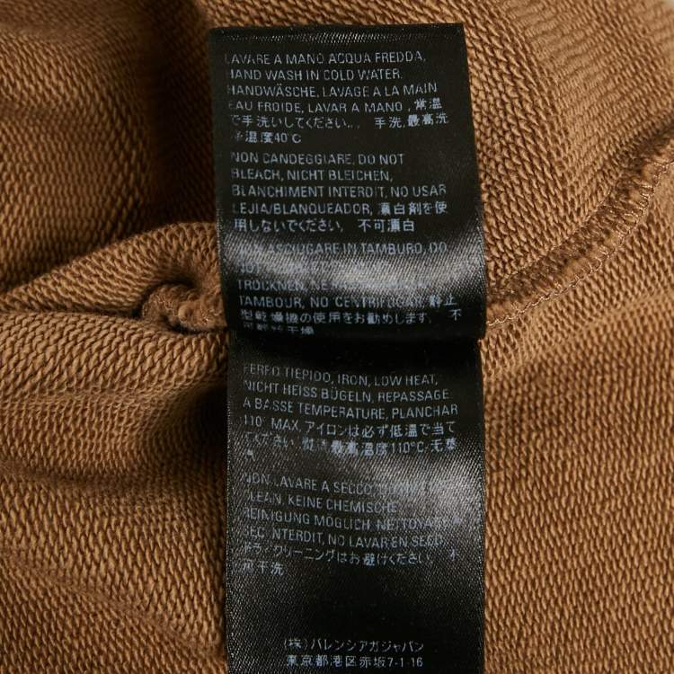 Pre Owned Balenciaga Brown  Cotton Oversized Hoodie M