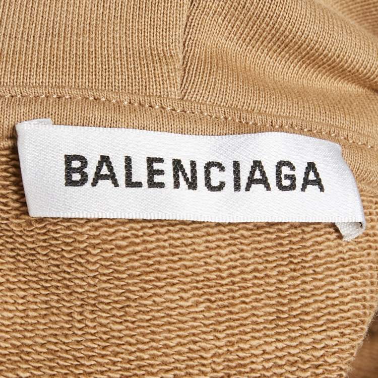 Pre Owned Balenciaga Brown  Cotton Oversized Hoodie M
