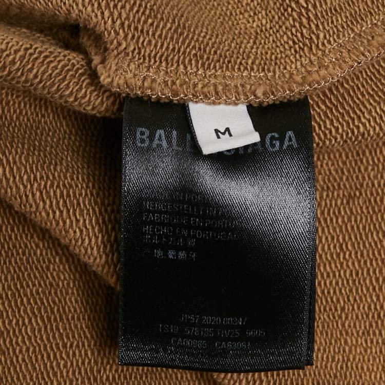 Pre Owned Balenciaga Brown  Cotton Oversized Hoodie M