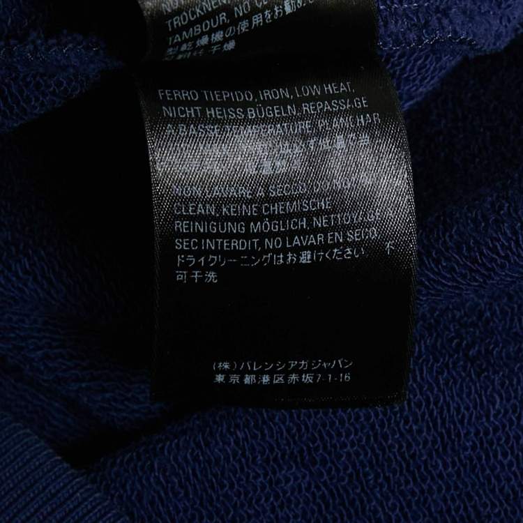 Pre Owned Balenciaga Blue Campaign Print Cotton Knit Hoodie S 
