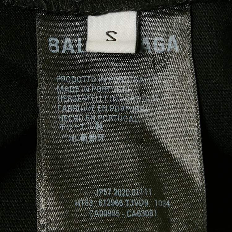 مملوكة مسبقًا Balenciaga Black Cotton Knit Crew Neck T-Shirt S
