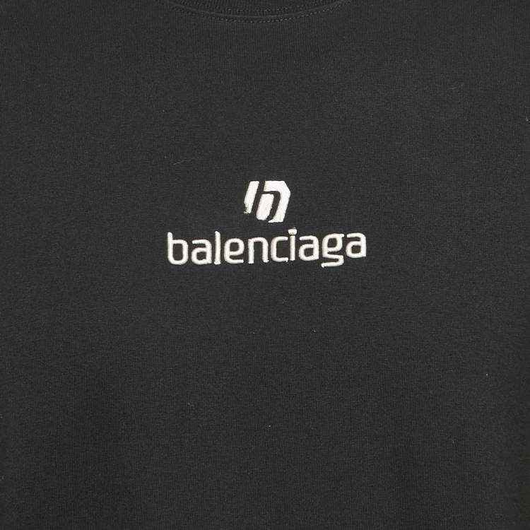 مملوكة مسبقًا Balenciaga Black Cotton Knit Crew Neck T-Shirt S