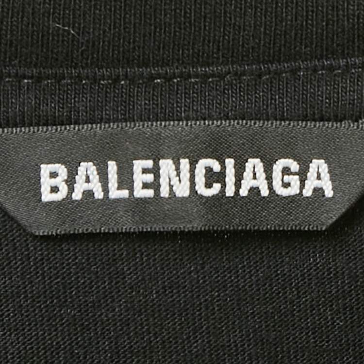 مملوكة مسبقًا Balenciaga Black Cotton Knit Crew Neck T-Shirt S