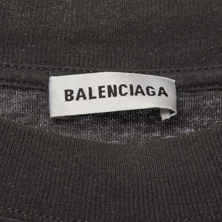 Pre Owned Balenciaga Grey Speedhunters Cotton Oversized Long Sleeve T-Shirt S
