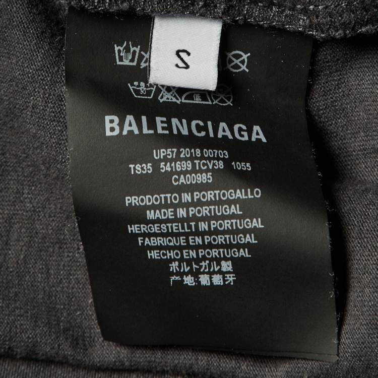 Pre Owned Balenciaga Grey Speedhunters Cotton Oversized Long Sleeve T-Shirt S