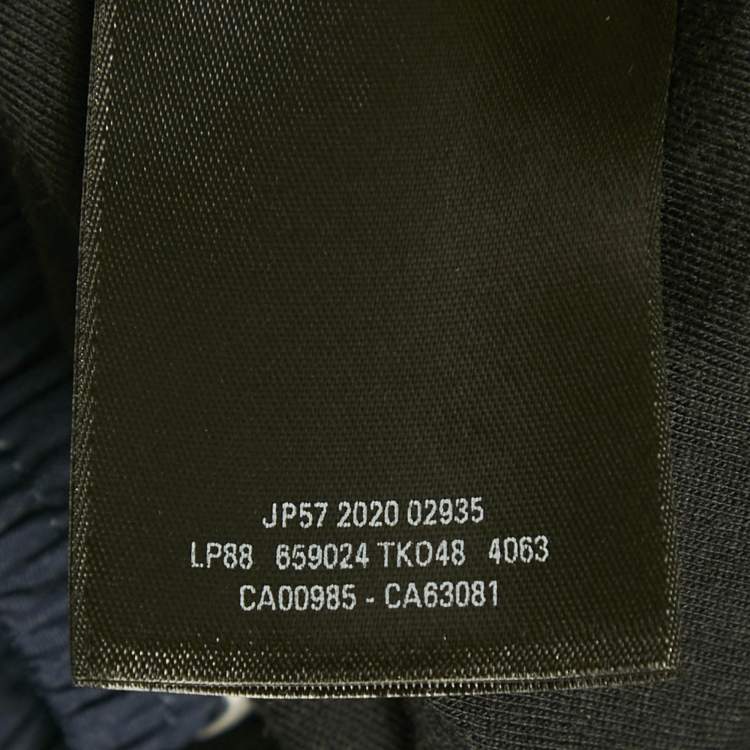Pre Owned Balenciaga Navy Blue Logo Embroidered Synthetic Track Pants XXL  
