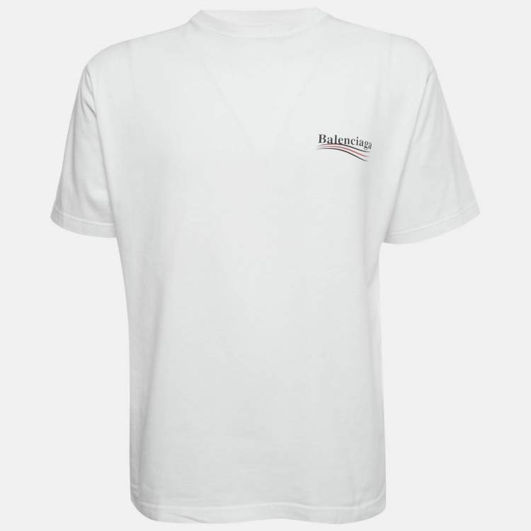 Pre Owned Balenciaga White Political Campaign Print Cotton T-Shirt  XXS