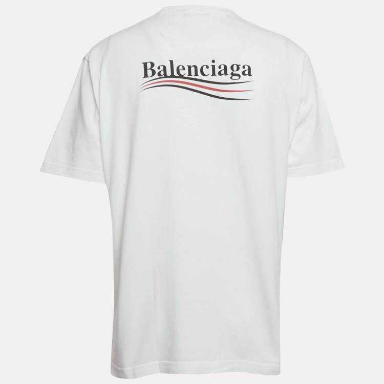 Pre Owned Balenciaga White Political Campaign Print Cotton T-Shirt  XXS