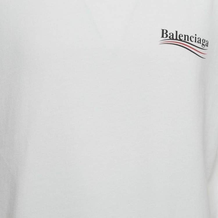 Pre Owned Balenciaga White Political Campaign Print Cotton T-Shirt  XXS