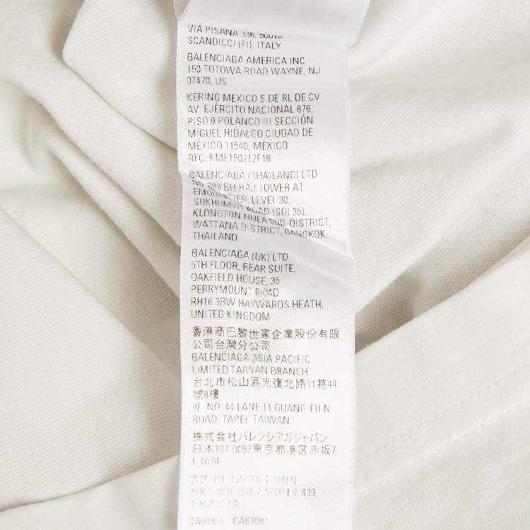 Pre Owned Balenciaga White Logo Embellished Cotton T-Shirt S