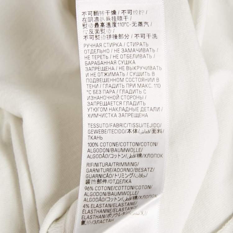 Pre Owned Balenciaga White Logo Embellished Cotton T-Shirt S