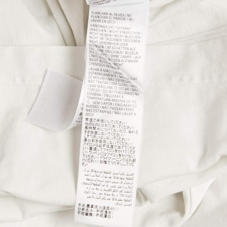 Pre Owned Balenciaga White Logo Embellished Cotton T-Shirt S