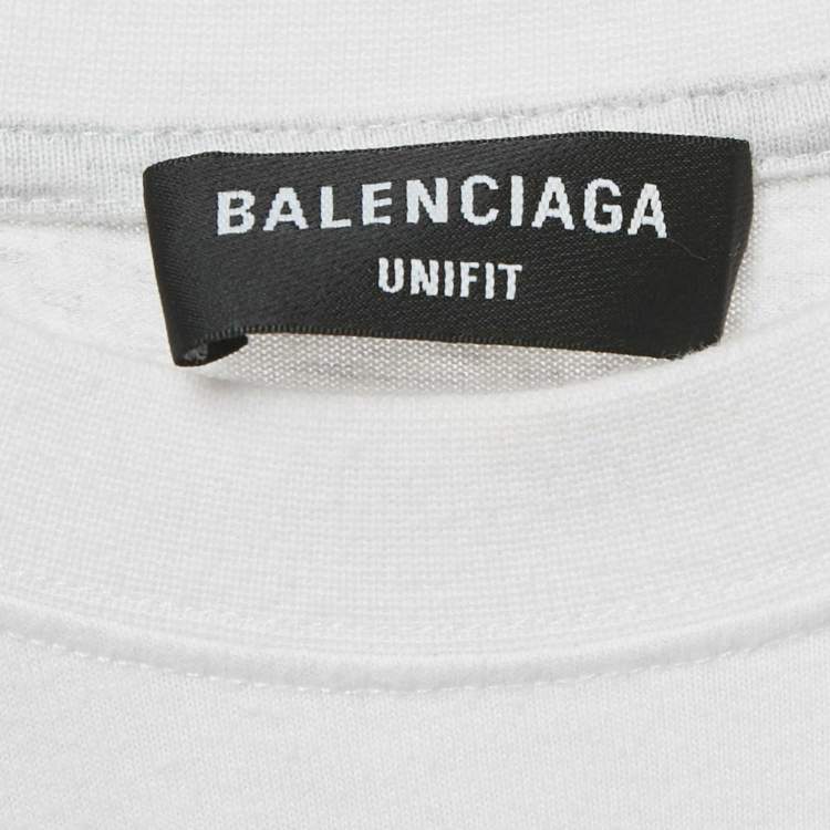 Pre Owned Balenciaga Unisex Grey Distressed Jersey Upside Down T-shirt L