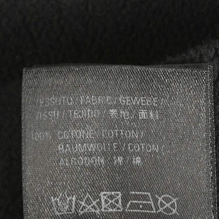 Pre Owned Balenciaga Dark Grey Logo Print Cotton Oversized Hoodie S