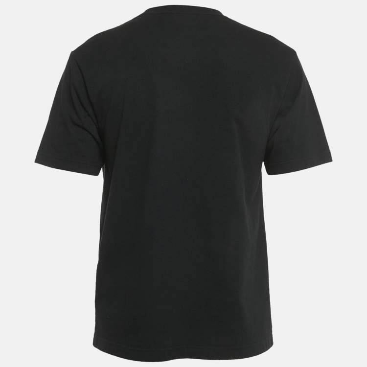 مملوكة مسبقًا Balenciaga Black Logo Print Cotton Crewneck T-Shirt XS