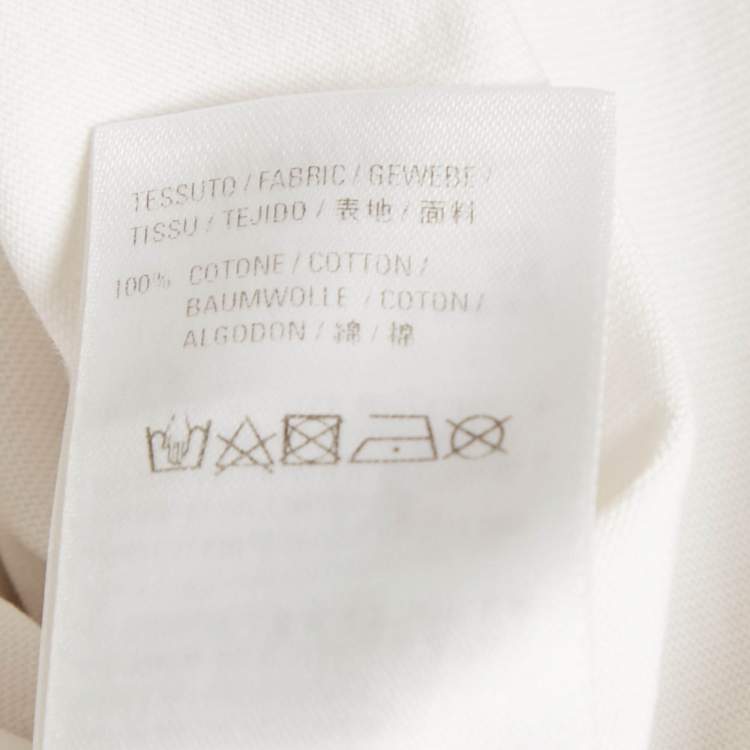 Pre Owned Balenciaga White Logo Embroidered Cotton T-Shirt S 
