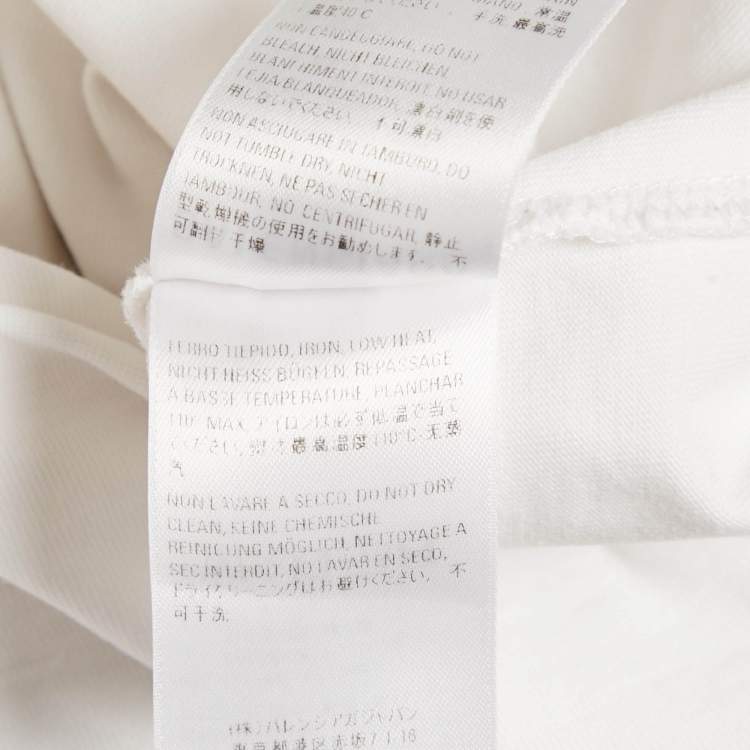 Pre Owned Balenciaga White Logo Embroidered Cotton T-Shirt S 