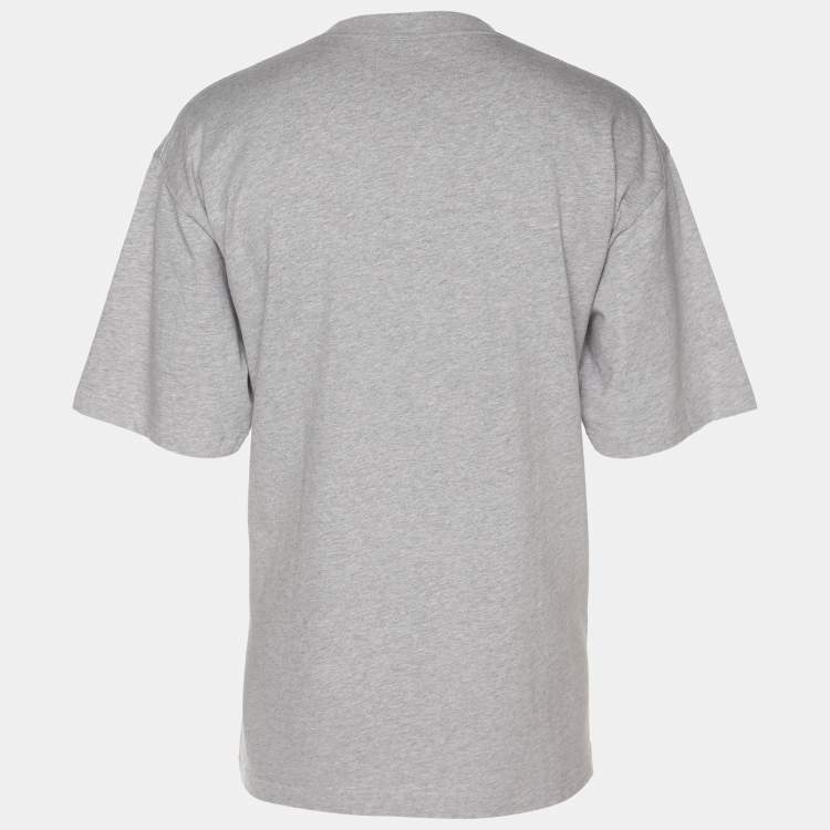 Pre Owned Balenciaga Grey Jersey Logo Print T-Shirt M
