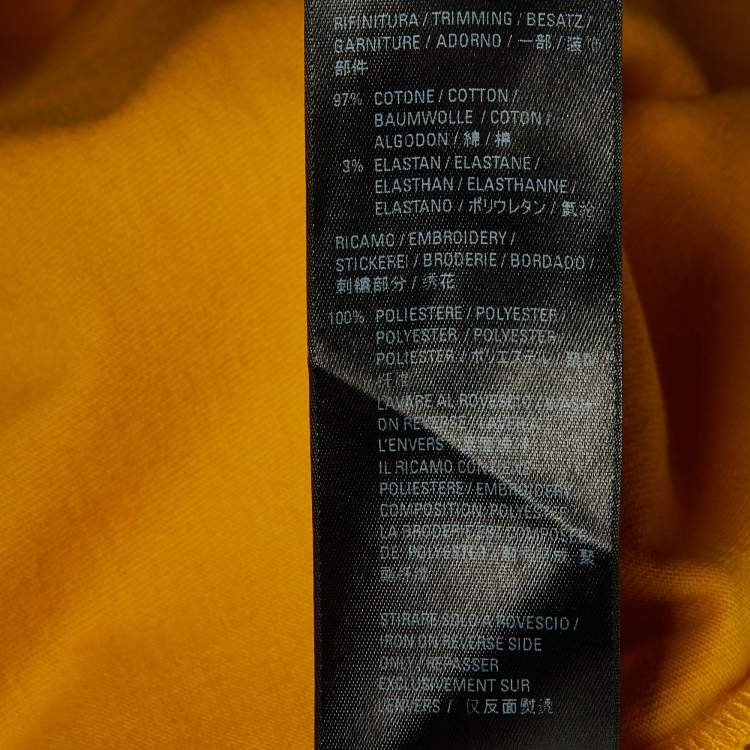 Pre Owned Balenciaga Yellow Campaign Logo Embroidered Cotton Small Fit T-Shirt M