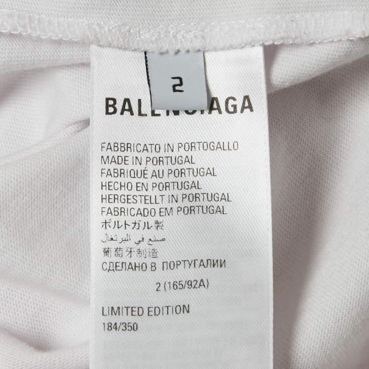 Pre Owned Balenciaga Limited Edition White 'Pink Martini' Cotton Oversized Sweatshirt M