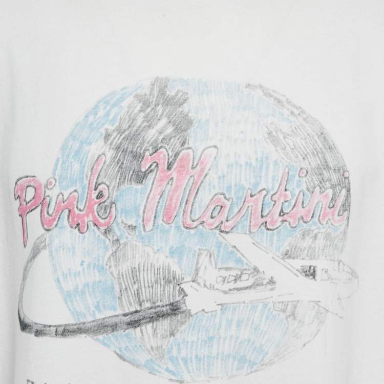 Pre Owned Balenciaga Limited Edition White 'Pink Martini' Cotton Oversized Sweatshirt M