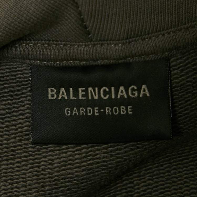 Pre Owned Balenciaga Garde-Robe Grey Cotton Oversized Hoodie M