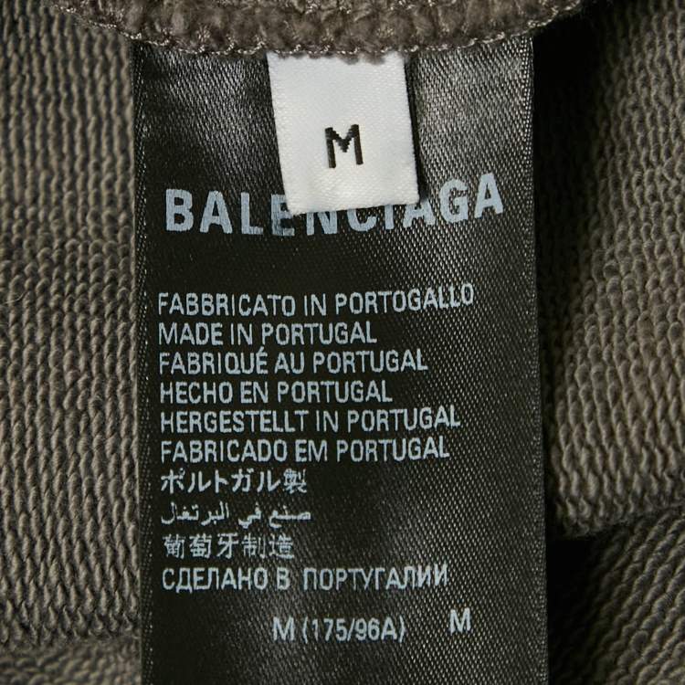 Pre Owned Balenciaga Garde-Robe Grey Cotton Oversized Hoodie M